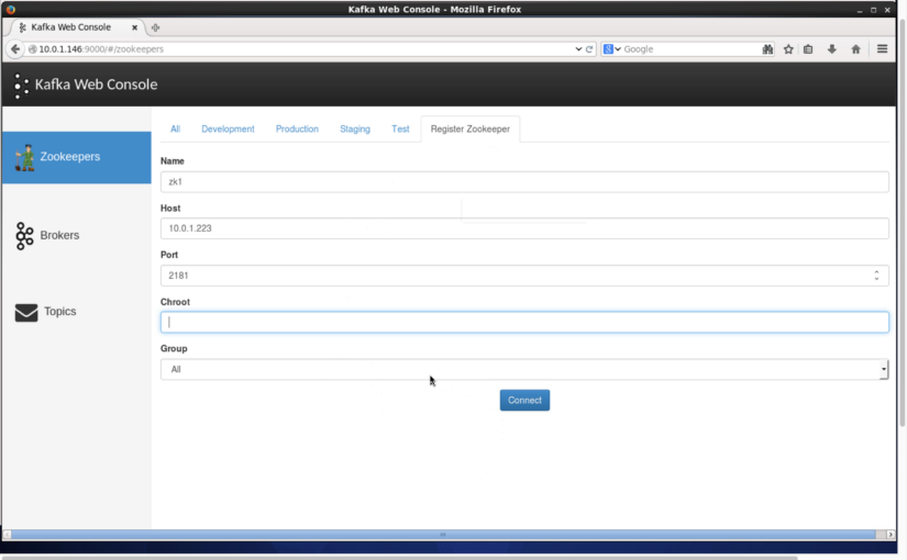 Web console for Kafka messaging system